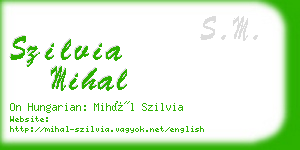 szilvia mihal business card